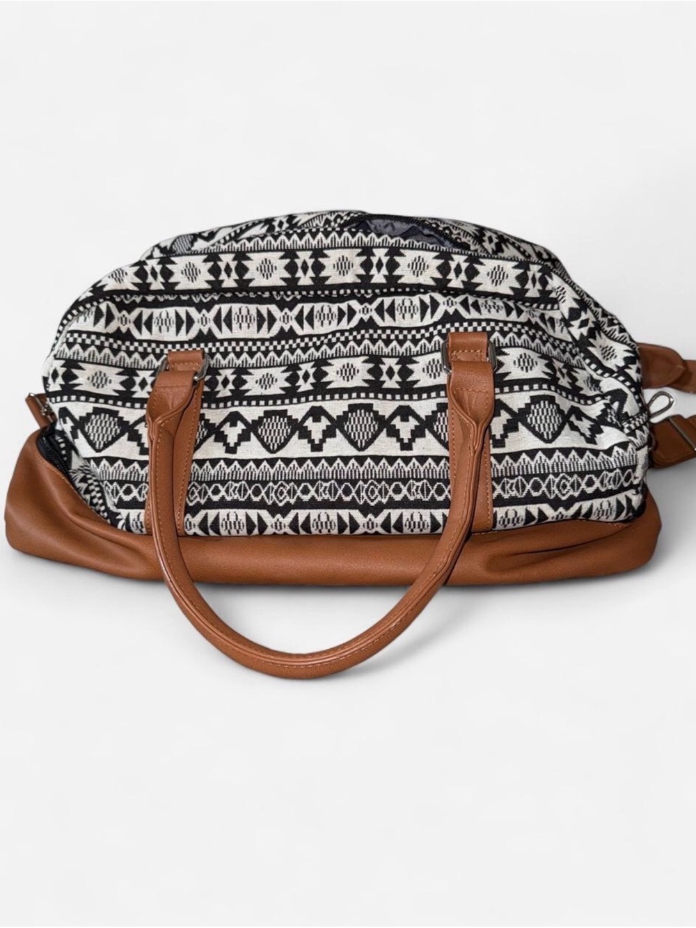 Aztec Print Canvas Tote Bag